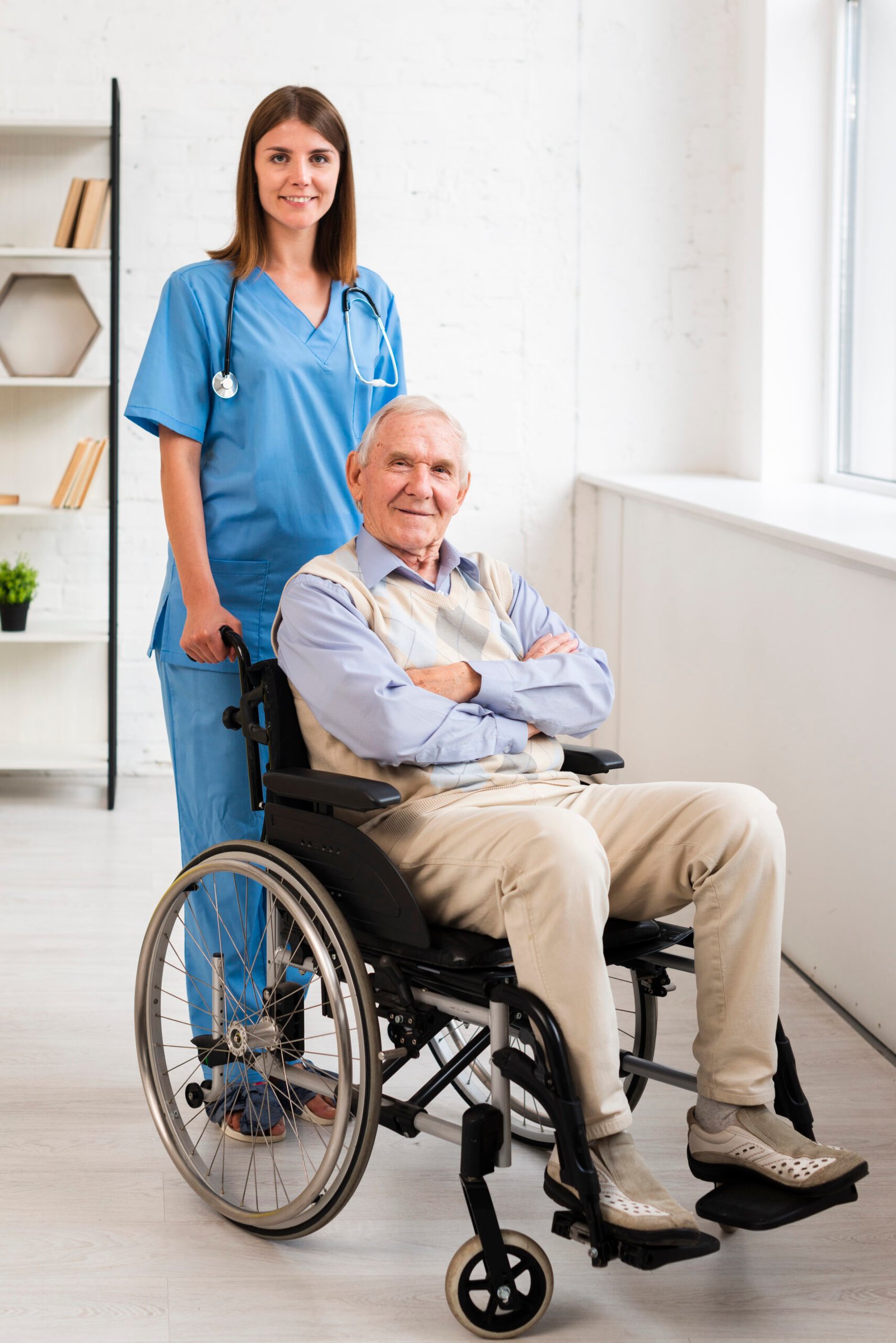 nurse-old-man-posing-while-looking-camera